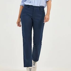 Women's Wrinkle Free Relaxed Fit Straight Leg Pant 18 Petite Imperial Blue